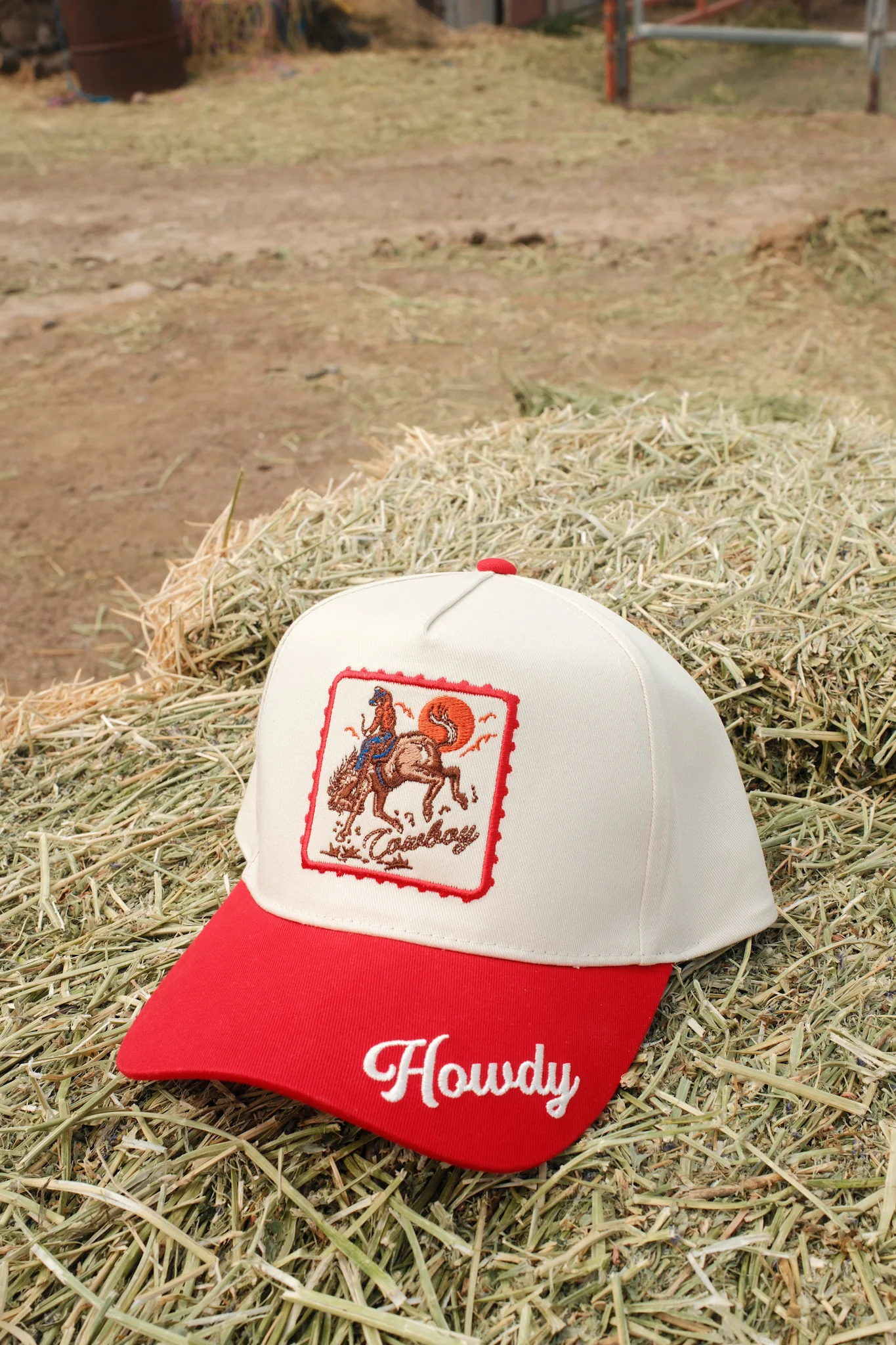Bucking Horse Hat - Red - Image 5