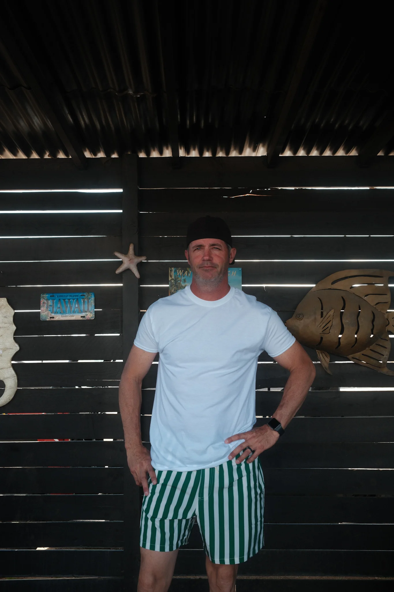 Green Stripe Board Shorts - Image 6