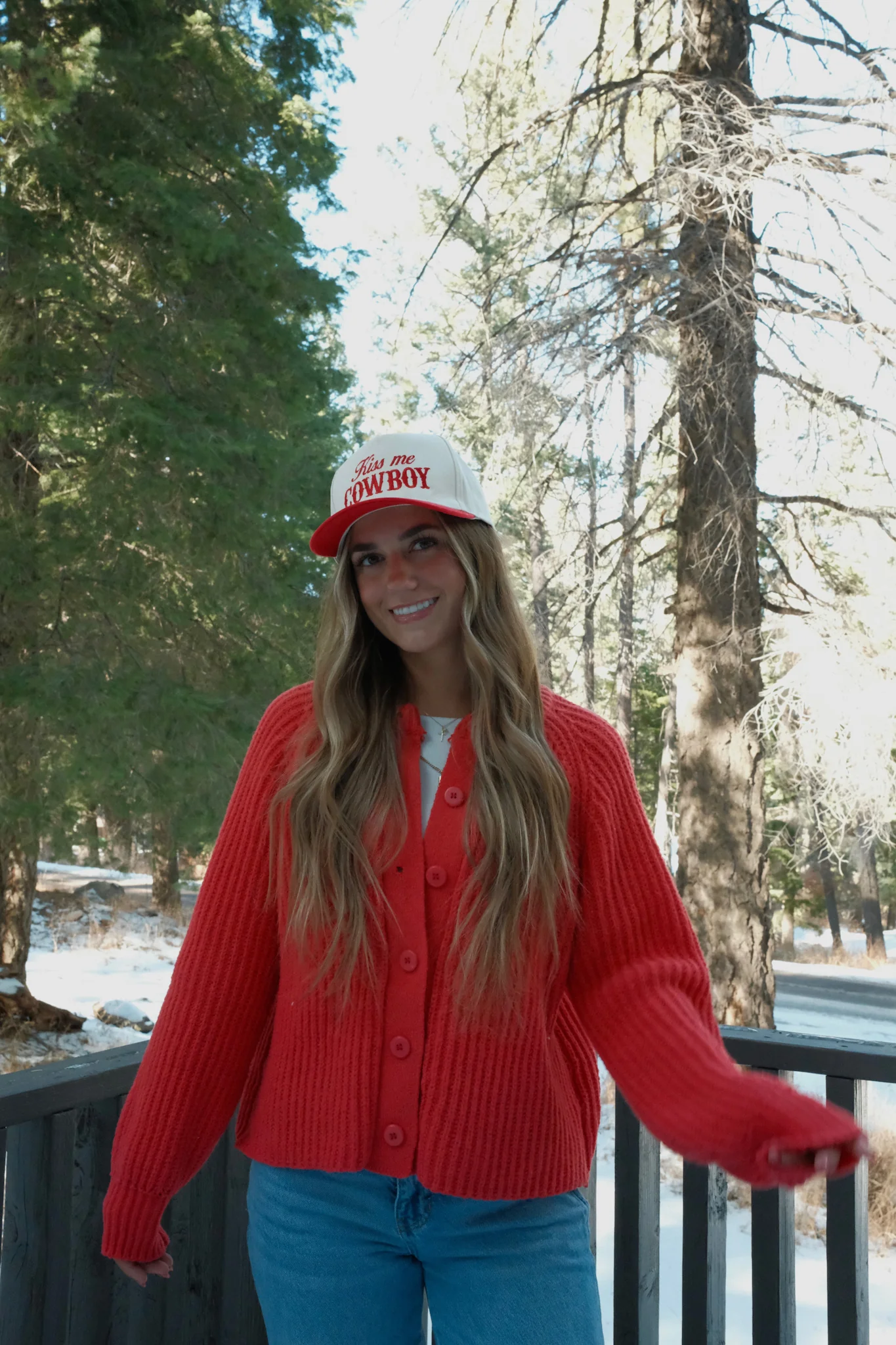 Kiss Me Cowboy Hat- Red - Image 3