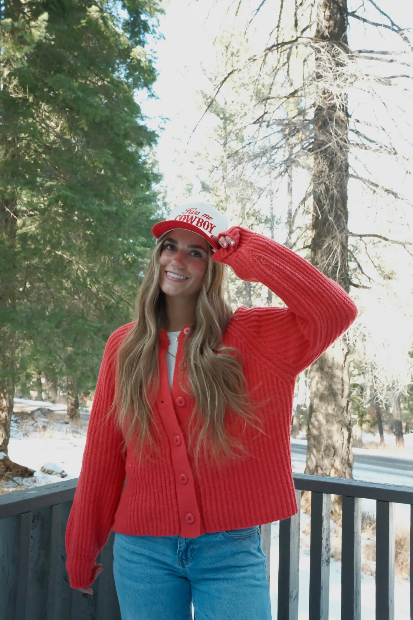 Kiss Me Cowboy Hat- Red - Image 4